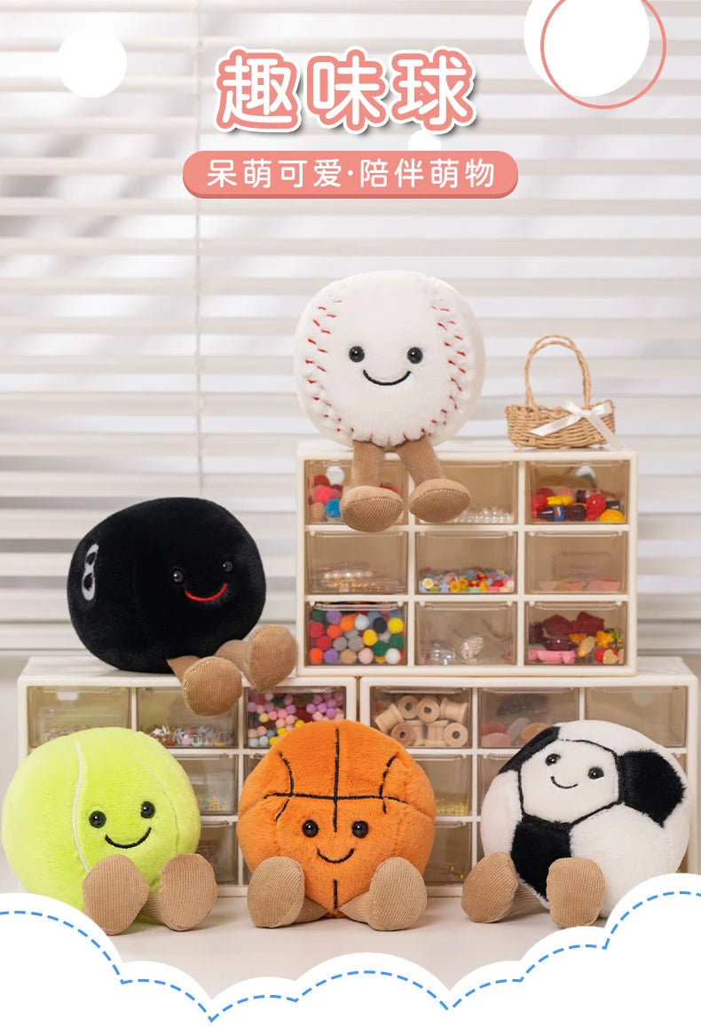 Cute Soft Stuffed Plush Toy - Basketball Football Tennis Baseball Billiards - Cute Pillow Players Souvenir Birthday Gift
