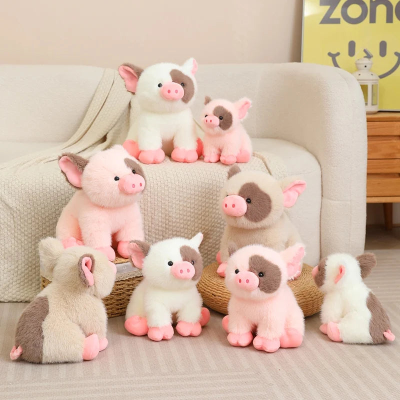 Cute Sitting Animals miniature fragrant pig Cat Soft Plush Dolls Stuffed Lifelike piglet Plushie Baby Toys Gifts For Children
