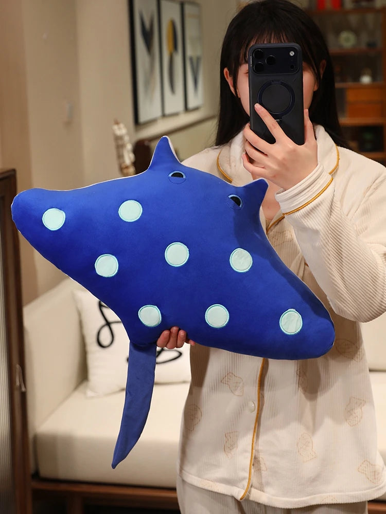 Hot Ray Cat Manta Rays Plush Toy Soft Stuffed Sea Animals Devil Fish Cute Sleeping Companion Cuhsion for Children Birthday Gifts
