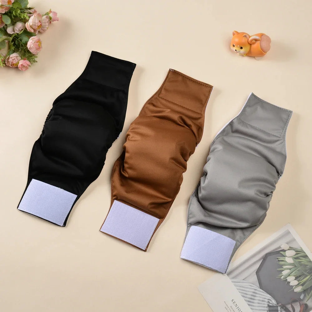 3pcs Dog Diapers Male Reusable Physiological Pants for Small Medium Dogs Anti-Side Breathable Puppy Cloth Nappies Pet Shorts