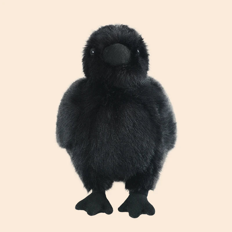 30cm Realistic Crow Plush Toy Lifelike Stuffed Raven Soft Halloween Christmas Gift for Kids Bird Lovers Home Decor