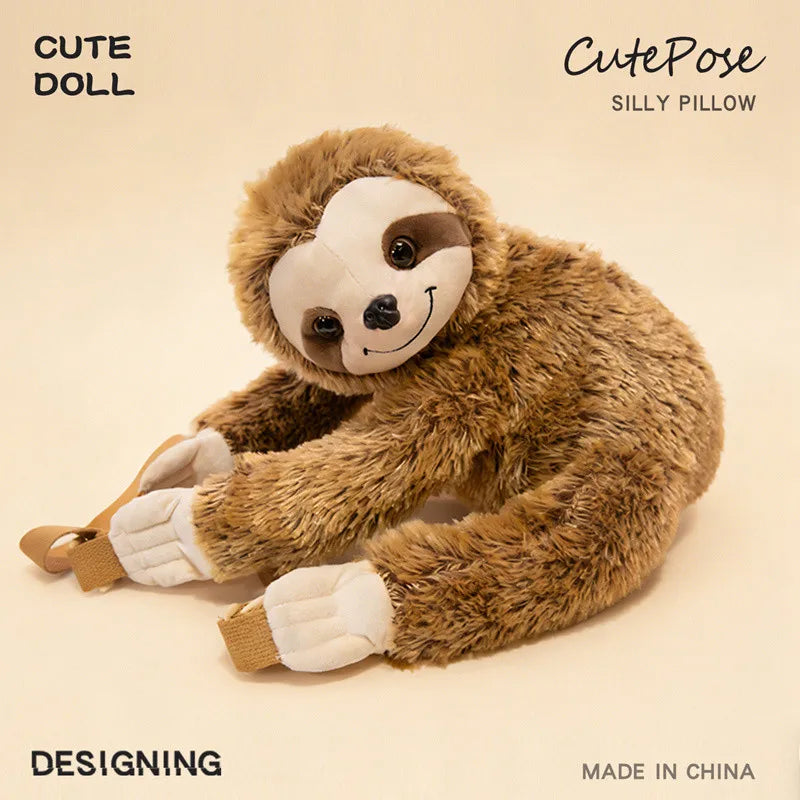 Hot 1pc 40cm Lovely Plush Sloth Alpaca Lemur Elephant Backpack Toy Cute Animal Shoulders Bag Lions Rabbit Giraffe Nice Gift