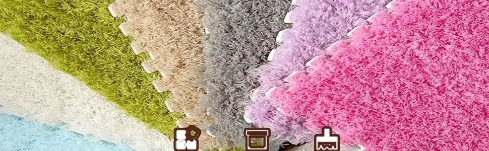 Thick Cake Velvet Plush Puzzle Mats DIY Bedroom Floor Tiles Sound-Absorbing Soft Carpet for Bedside Full Room Coverage