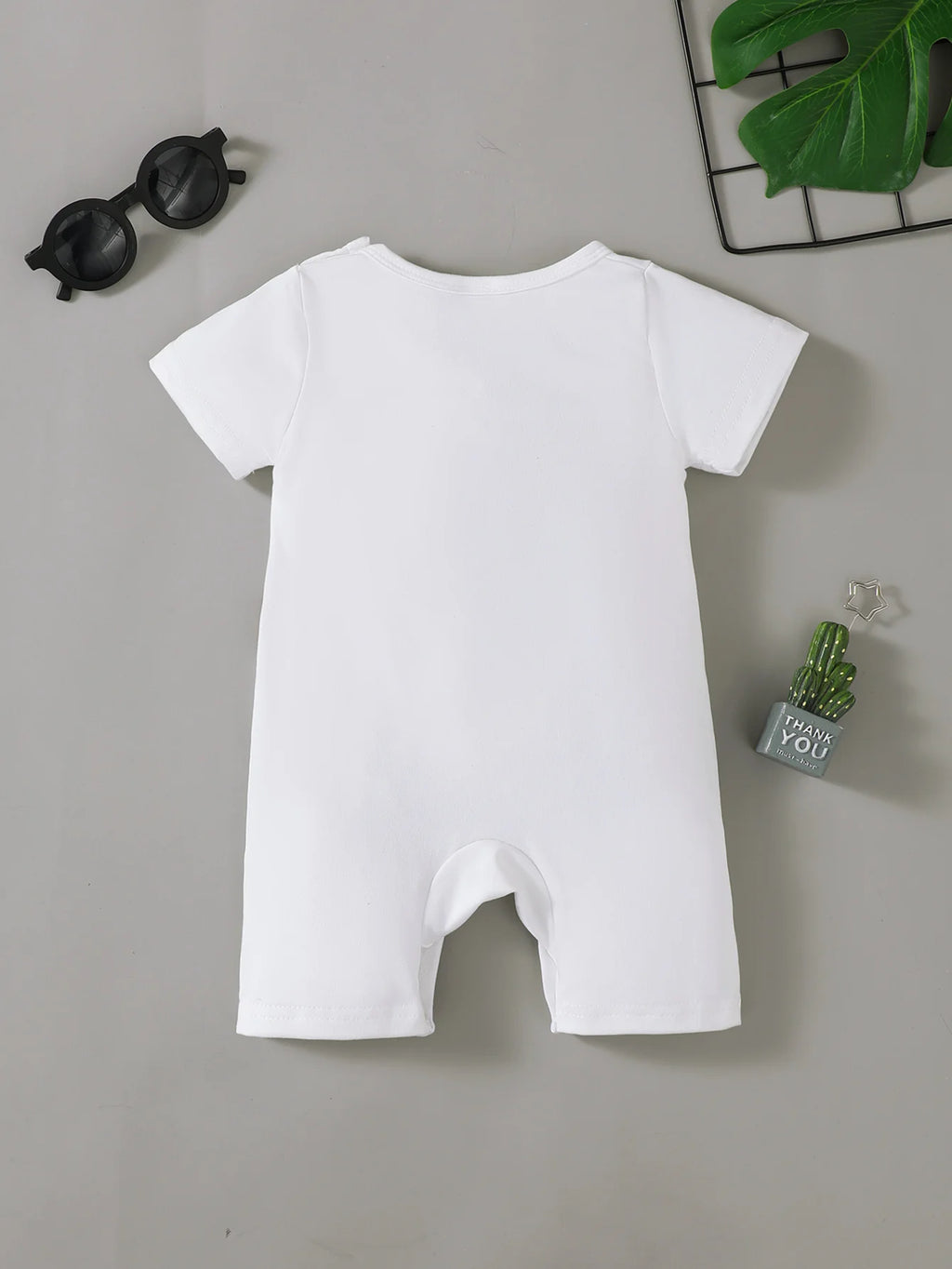 Newborn Male baby Summer Jumpsuit Superman Capybara Pattern Short sleeved Jumpsuit Suitable for Male Babies aged 0-18 Months