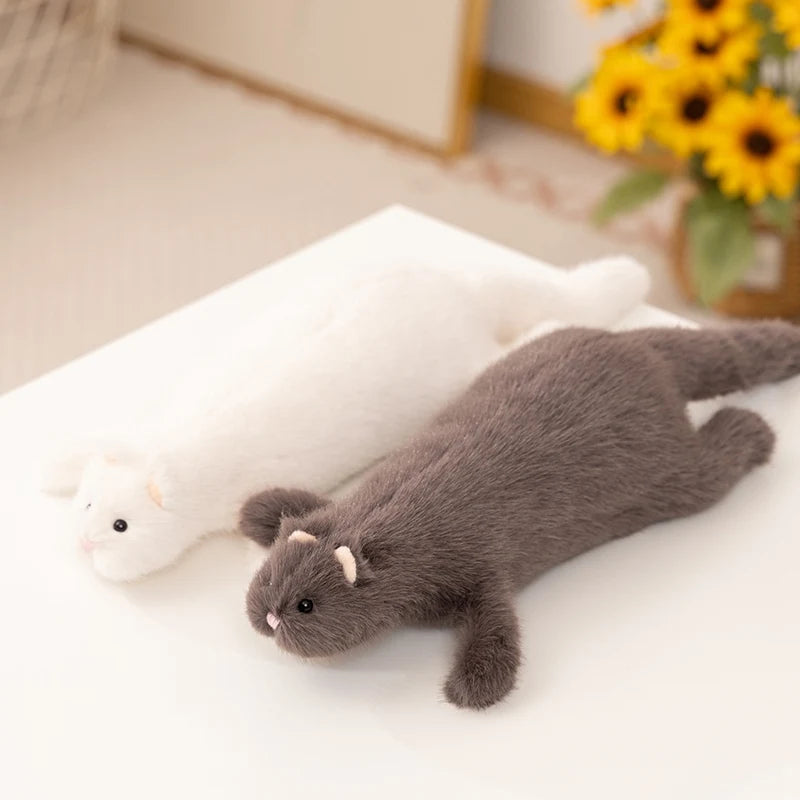 New Simulation Ferret Plush Toys Kawaii Lifelike Animal White Brown Mink Plushie Pillow Stuffed Soft Sofa Cushion Creative Gifts