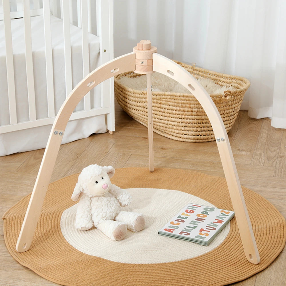 Baby Fitness Rack Wooden Frame Educational Fitness Activity Toy Gym Decoration can Hanging Pendants Sensory Gift Newborn Nursing