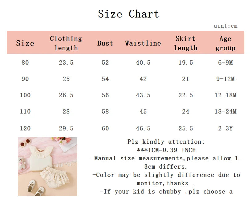 0-3 Year Baby Girl Doll Collar Sleeveless Top+Cake Skirt Set Toddler Summer Set fit for Mothers' Little Princess Baby Clothing