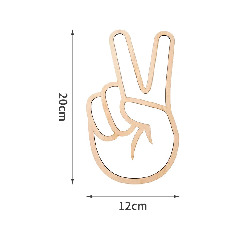 Scandinavian Inspired Wooden Gesture Wall Art Handcrafted Decor In Natural Wood Finish GWA SC01
