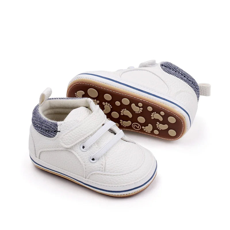 2025 Baby Sneaker Spring and Autumn Style High Quality PU and TPR Sole Newborn Toddler Prewalk Shoes Outdoor Water Proof BNB3093