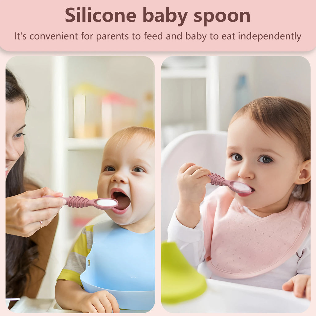 4 Pcs Baby Led Weaning Utensils, Multicolor Baby Spoons Self Feeding 6+ Months, Cucharas para Bebes for Solids and Purees
