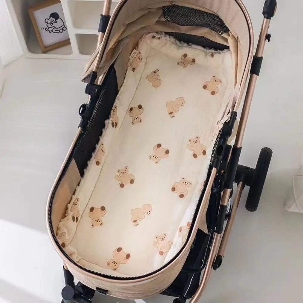Soft Baby Stroller Cushion Comfortable Breathable Baby Pram Seat Mat Car Seat Cartoon Printed Dining Chair Cotton Pad