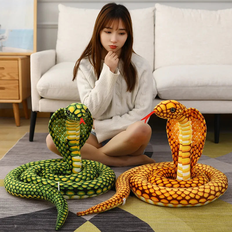 1pc 80/170/240cm Simulated Colorful Cobra Plush Toy Stuffed Animals Snakes Plushies Doll Funny Spoof Joke Soft Toys Home Decor