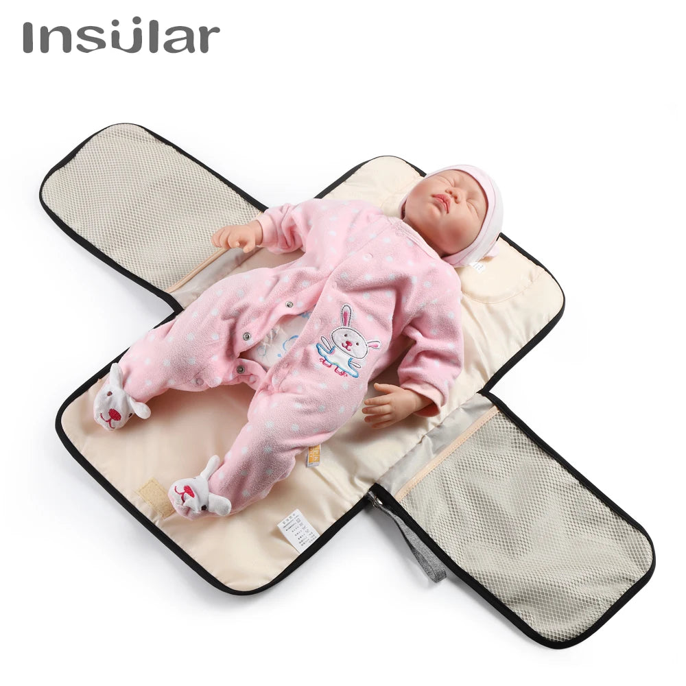 Portable Baby Changing Mat:Infant Multifunction Diaper Changing Pad for Newborns-2-in-1 Waterproof Changing Pad with Storage Bag