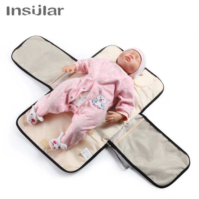 Portable Baby Changing Mat:Infant Multifunction Diaper Changing Pad for Newborns-2-in-1 Waterproof Changing Pad with Storage Bag
