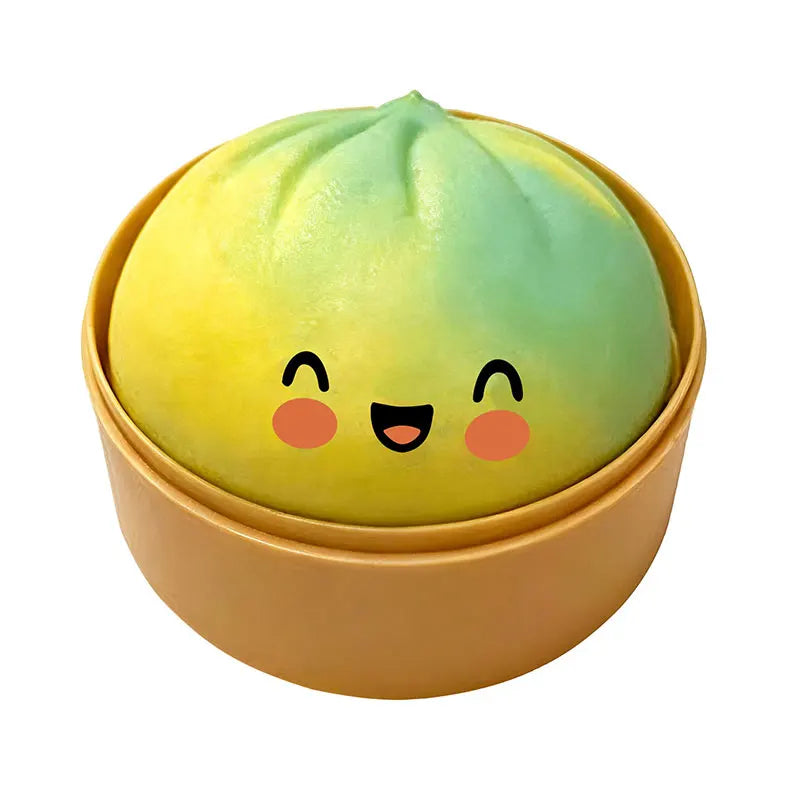 Cute Bao Bun Dumpling Squishy Slime Stress Relief Toys Non-Stick Clear Glitter Slime Stress Ball Fidget Toy for Kids Party Favor