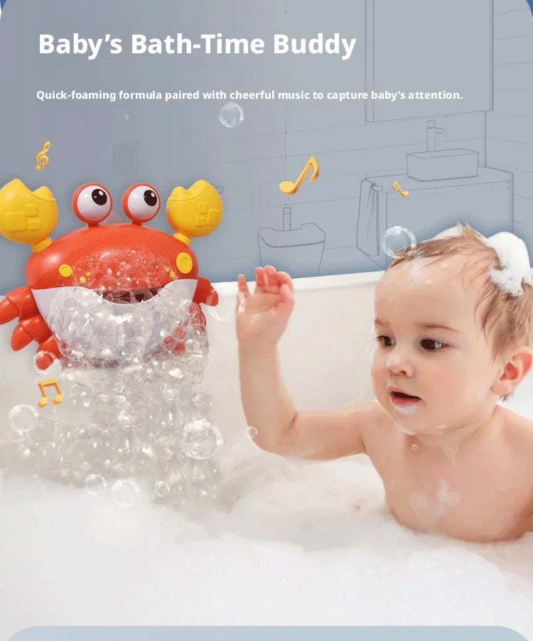 Blowing Bubble Baby Bath Toys Bathtub Soap Machine Blowing  Cute Cartoon  Crab Bathroom Swimming Pool Toys Outdoor Foam Maker