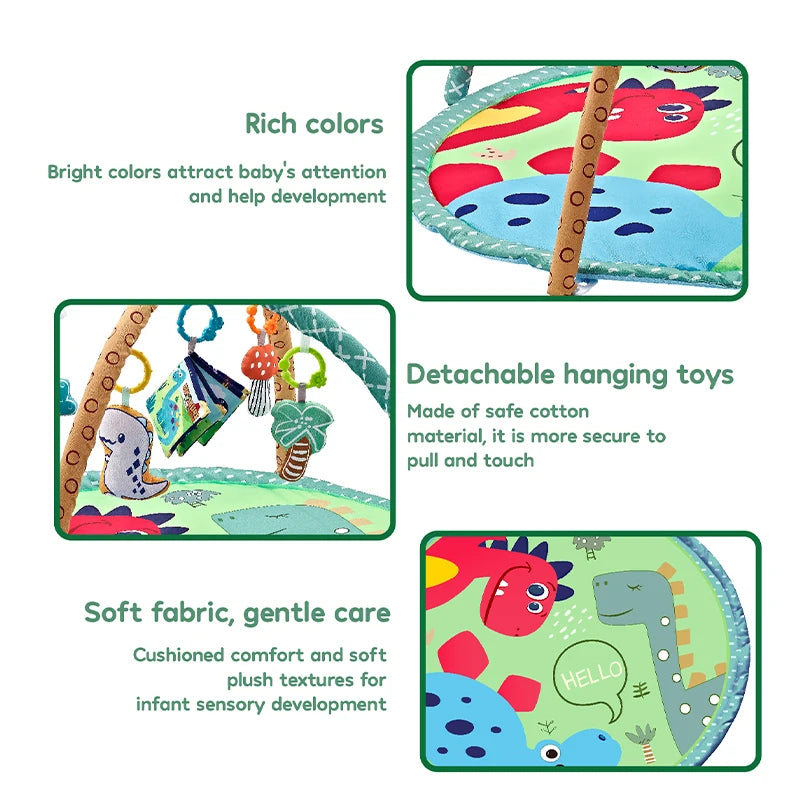 Baby Educational Fitness Frame Gym Play Mat 0-36 Months Tummy Time Crawling Game Blanket Toys Play Mat Rack Crawling Blanket