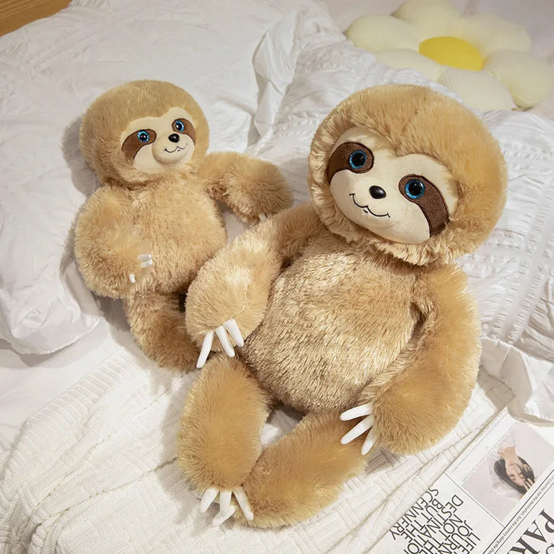 Simulation Fluffy Chubby Sloth Plushies Doll Cute Stuffed Animals Kawaii Soft Lifelike Sloth Kids Toys for Girls Boys Gifts Deco