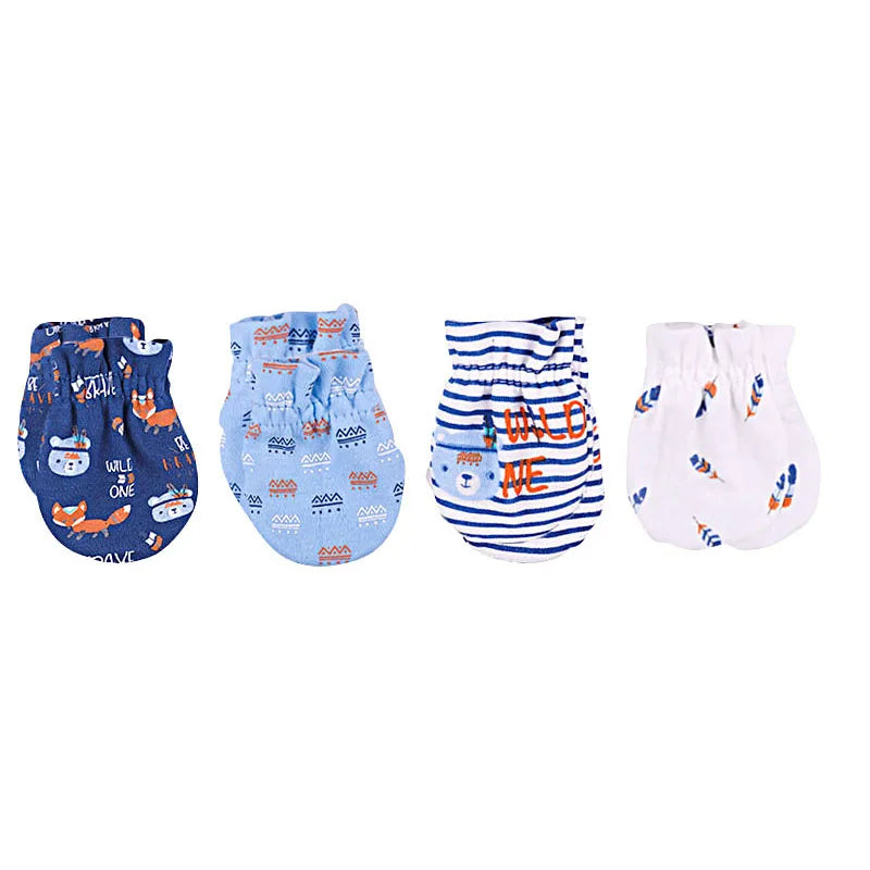 Kiddiezoom Newborn Gloves 0-6M 4/5 Pairs 100 Percent Cotton Breathable Baby Mittens For Newborns