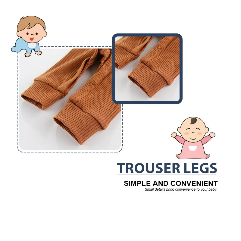 Kiddiezoom Fashion Autumn Winter Unisex Solid Long Sleeve Baby Boy Girl Rompers Cotton Soft Infants Clothing