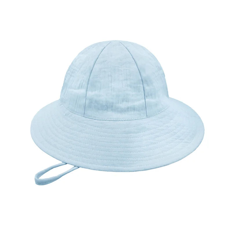 Adjustable Baby Summer Hat Muslin Children Panama Cap for Girls Boys 100% Cotton Kids Bucket Hat Outdoor Beach Infant Cap 1-3Y