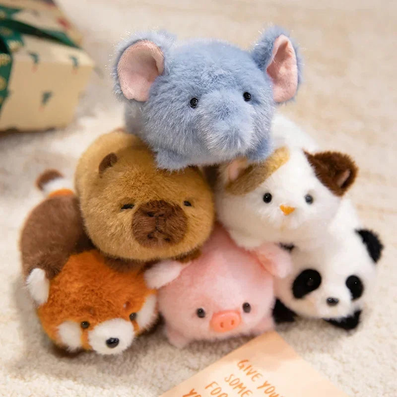 Cute Stuffed Plush Toys Lying Red Panda Fox Sloth Cat Soft Baby Plushie Gifts - Animal Themed Dolls for Children