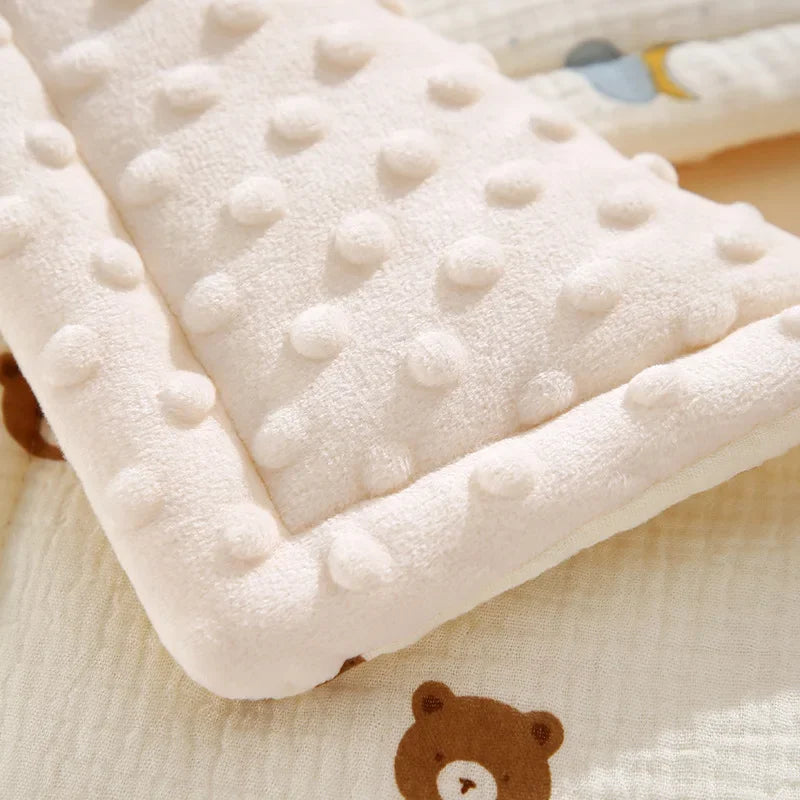 Baby Pillow 0-12 Months Baby Bean Velvet Pillow Cushion Four Seasons General Cotton Gauze Breathable Infant Pillow