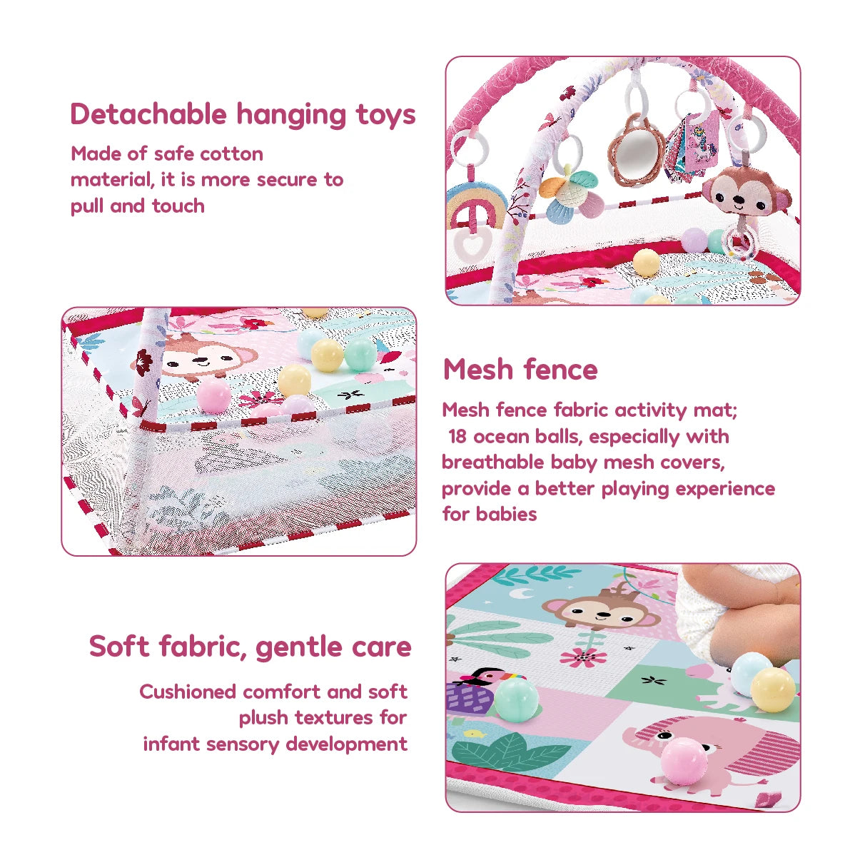 Baby Enlightenment Game Mat Crawling Blanket Early Education Activity Gym Multifunctional Fence Fitness Frame Toys