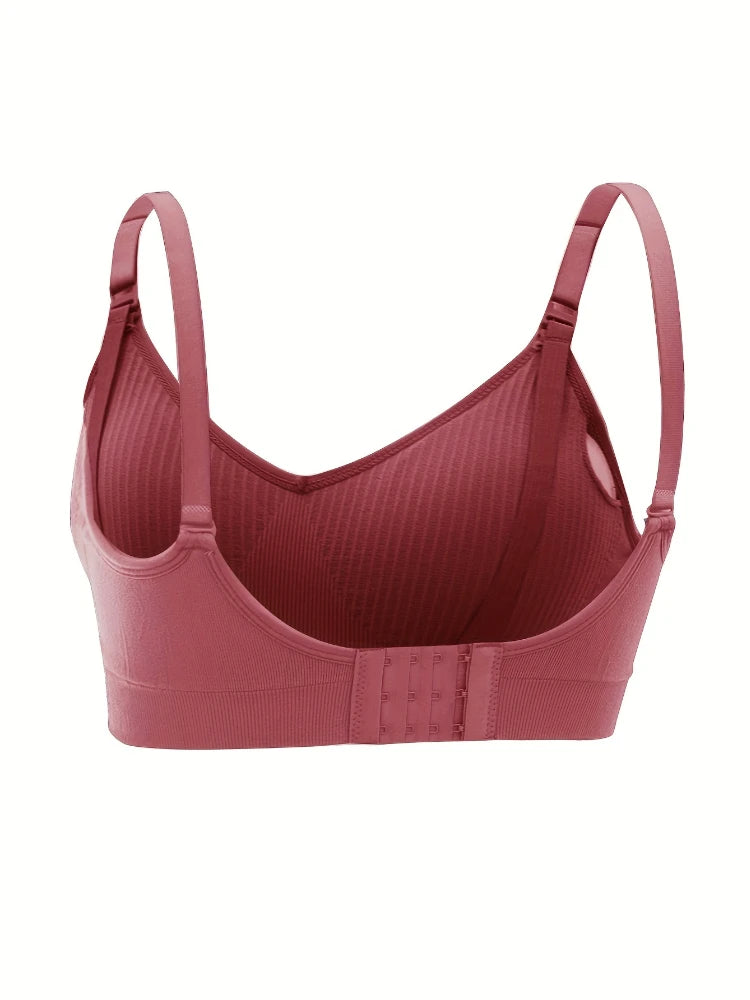 3PCS No Steel Ring with Sports Pad Bra Breastfeeding Non-sagging Vest-style Pregnant Women's Clothing Underwear Front Buckle