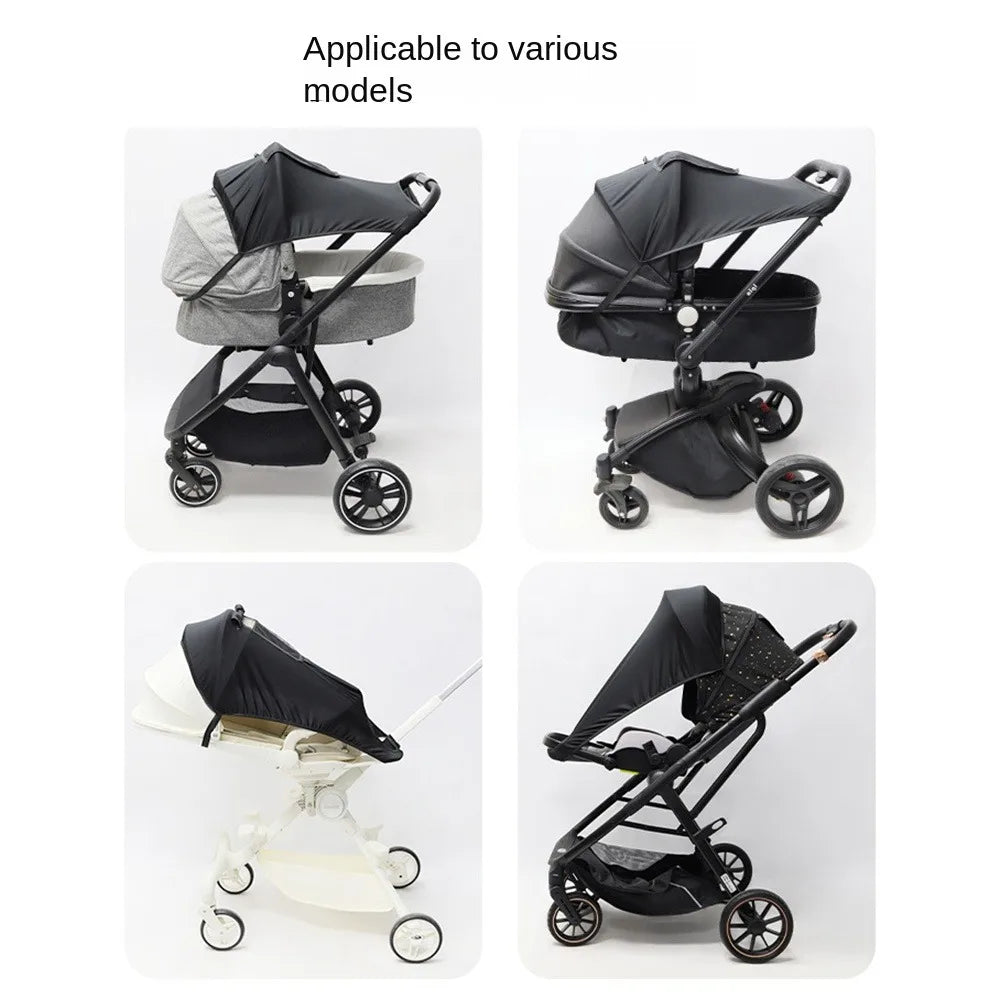 Extended Baby Stroller Sunshade Cover Sunscreen Breathable Baby Pram Canopy Lightweight Anti-UV Pushchair Visor