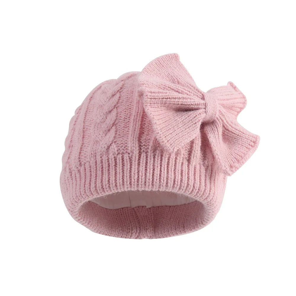 Cross-Border Baby Knitted Hat Bowknot Model BW-01 Winter Thickened Warmth For Newborns