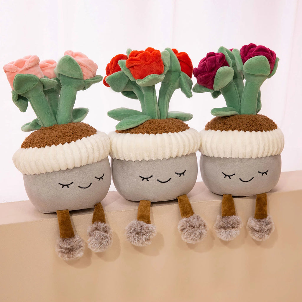Lifelike Tulip Succulent Plants Plush Stuffed Bookshelf Decor Cake Toy Soft Doll Pendant Kawaii Pillow for Girls Birthday Gifts
