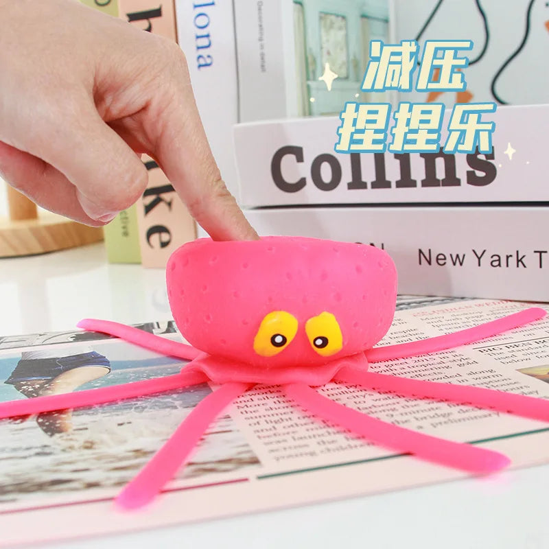 1/6pcs Water Playing Octopus Pinching and Playing Baby Bathing Anti Stress Squishy Fidget Toy Novelty Toy Party Favors