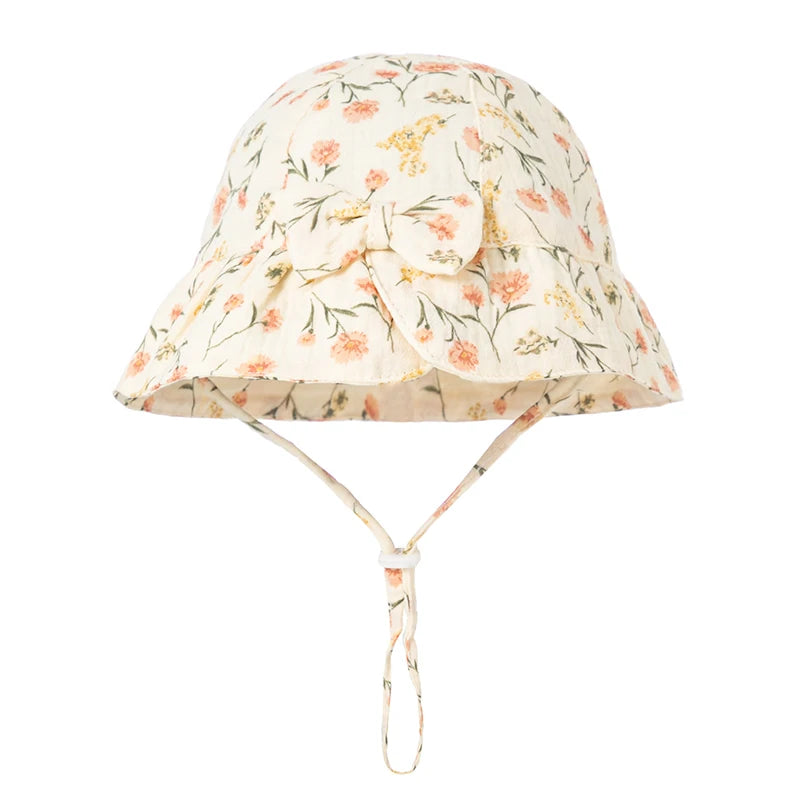 Baby Hats Girls Bowknot Panama Summer Kids Sun Hat Infant Beach Fisherman's Hat Children Breathable Cotton Outdoor Bucket Cap