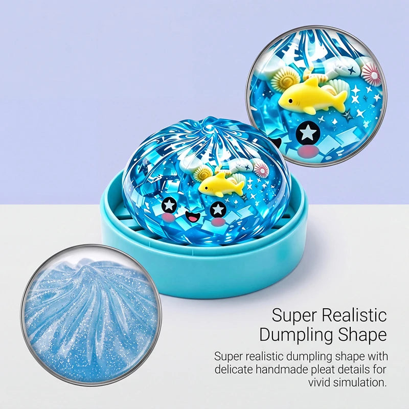 Ocean Halloween Ghost DumplingsToy Soft Slow Resilience Squishy Toy Fidget with Steamer Steamed Stuffed Bun Squishy Pinch Le