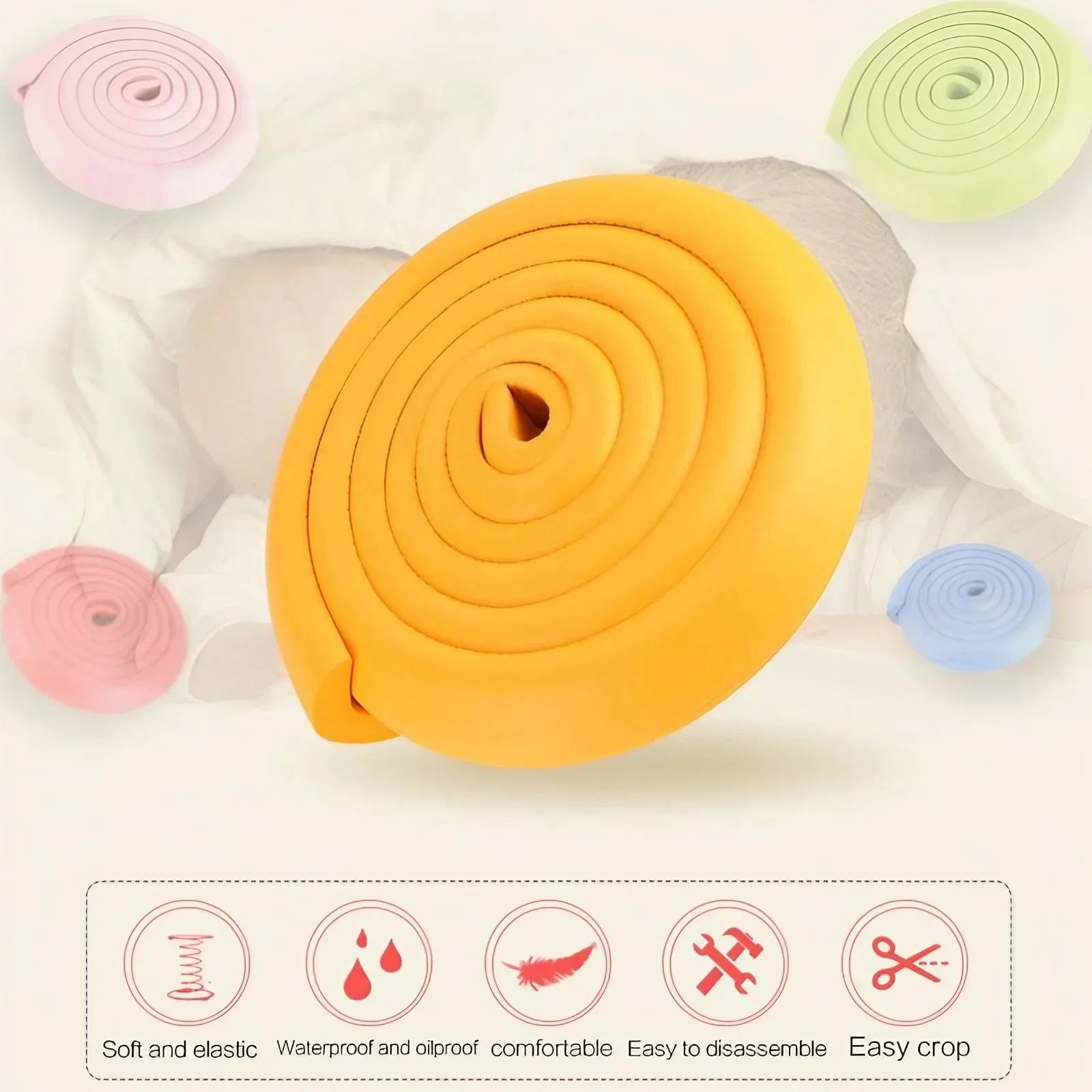 207cm Baby Safety Corner Protector L Shape Thickened Edge Bumper Guard for Kids Furniture Childproof Table Edge Cushion