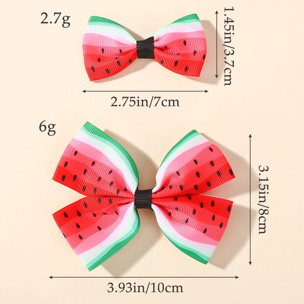 4Pcs Summer Watermelon Hair Clips Set for Kids Hair Accessories Girls Tourist Beach Vacation Headwear Hairgripes