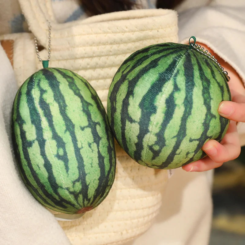 Kawaii Watermelon Plush Doll Pillow Lifelike Oval Shape Soft Toy for Home Decor Fun Hug Gift for Boys & Girls