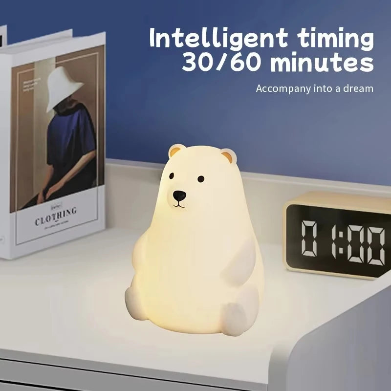 Cute Silicone Sheep Night Light LED USB Rechargeable Dimmable Eye Friendly Lamp Model SS01