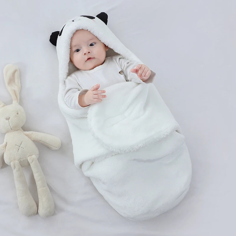 Baby Sleeping Bags Autumn and Winter Soft Newborn Baby Wrap Blankets Cartoon Cocoon for babies Flannel Warm Baby Sleepsack 0-9M