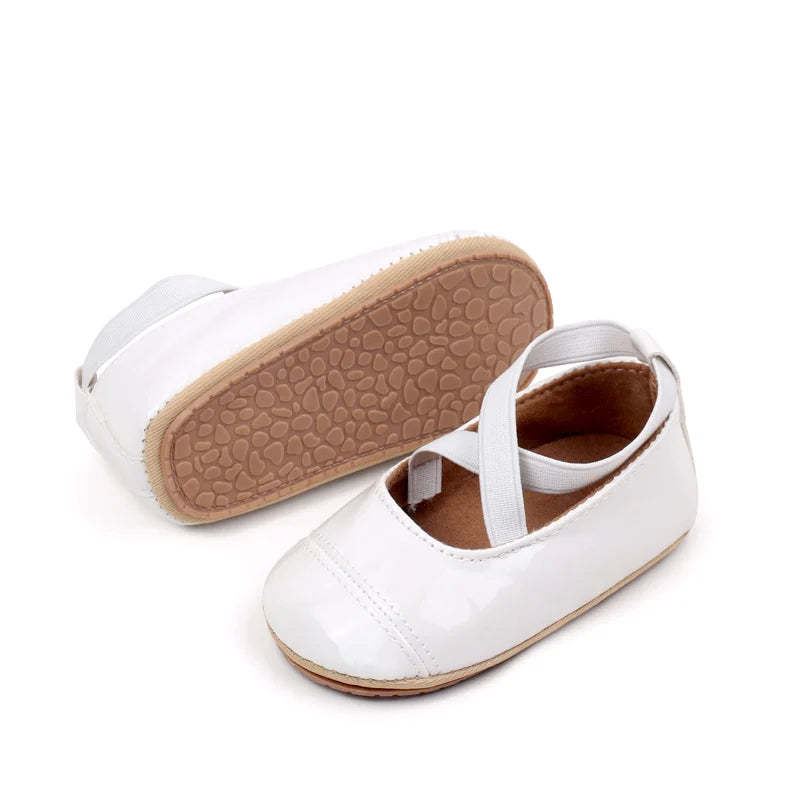 2025 Spring And Autumn Baby Girls First Walking Outdoor Toddler Shoes With High Quality PU Leather For 0-18M Baby Princess Shoes