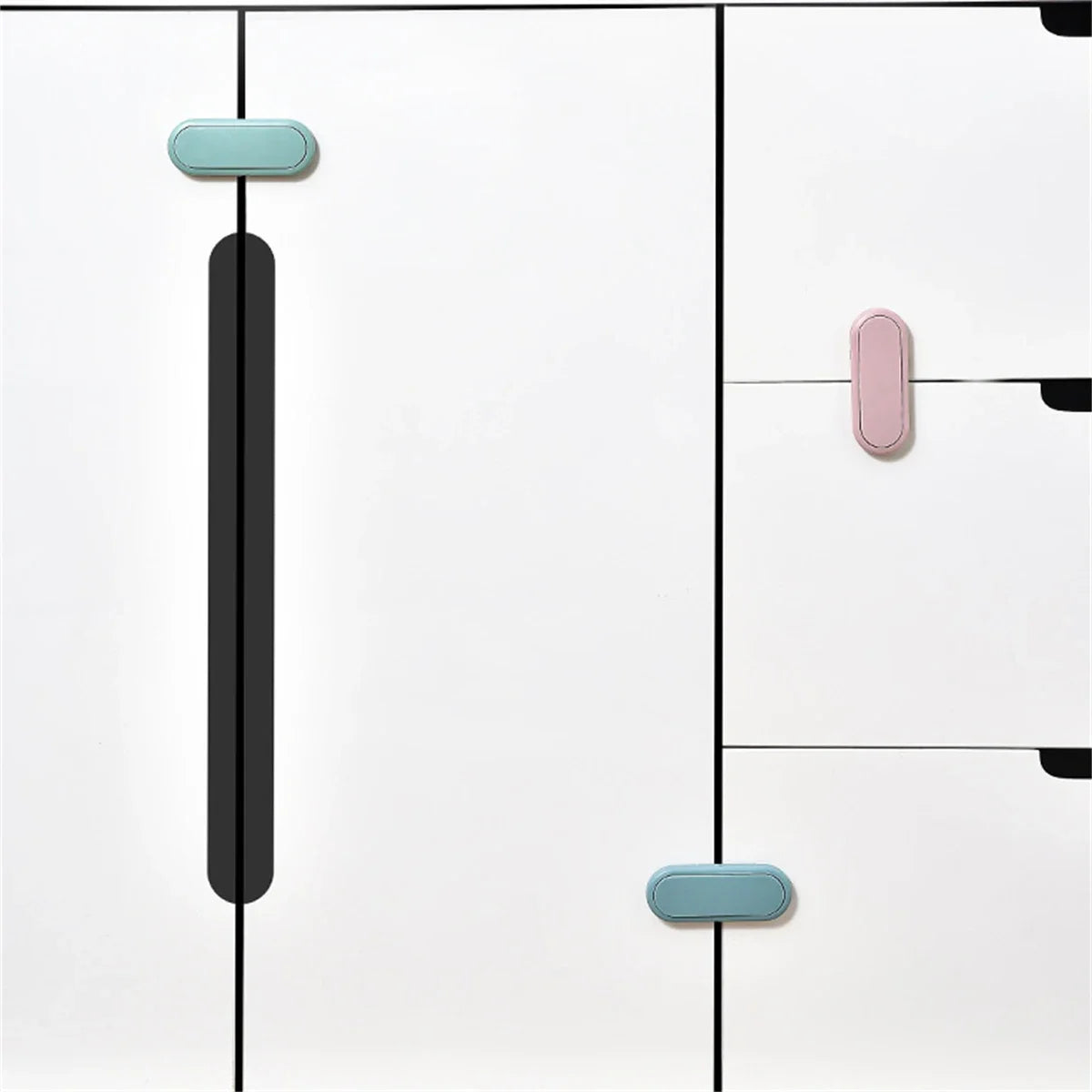 5/10 Pcs Baby Anti Pinch Hand Invisible Lock Children's Drawer Safety Latch Cabinet Door Protection  Opposite Door Wardrobe Lock