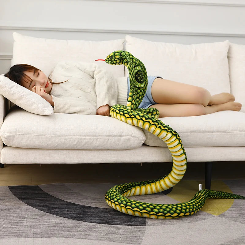 1pc 80/170/240cm Simulated Colorful Cobra Plush Toy Stuffed Animals Snakes Plushies Doll Funny Spoof Joke Soft Toys Home Decor