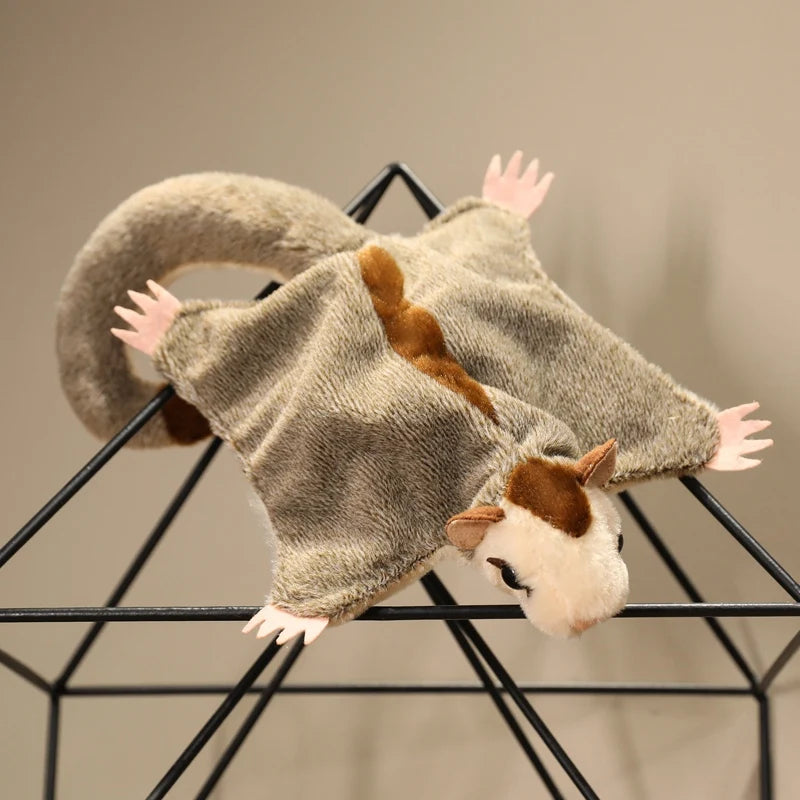 Super Cool Flyling Sugar Glider Plush Toy Cozy Soft Flying Squirrel Hand Puppet Cute Pet Toy Funny Gift for Kids