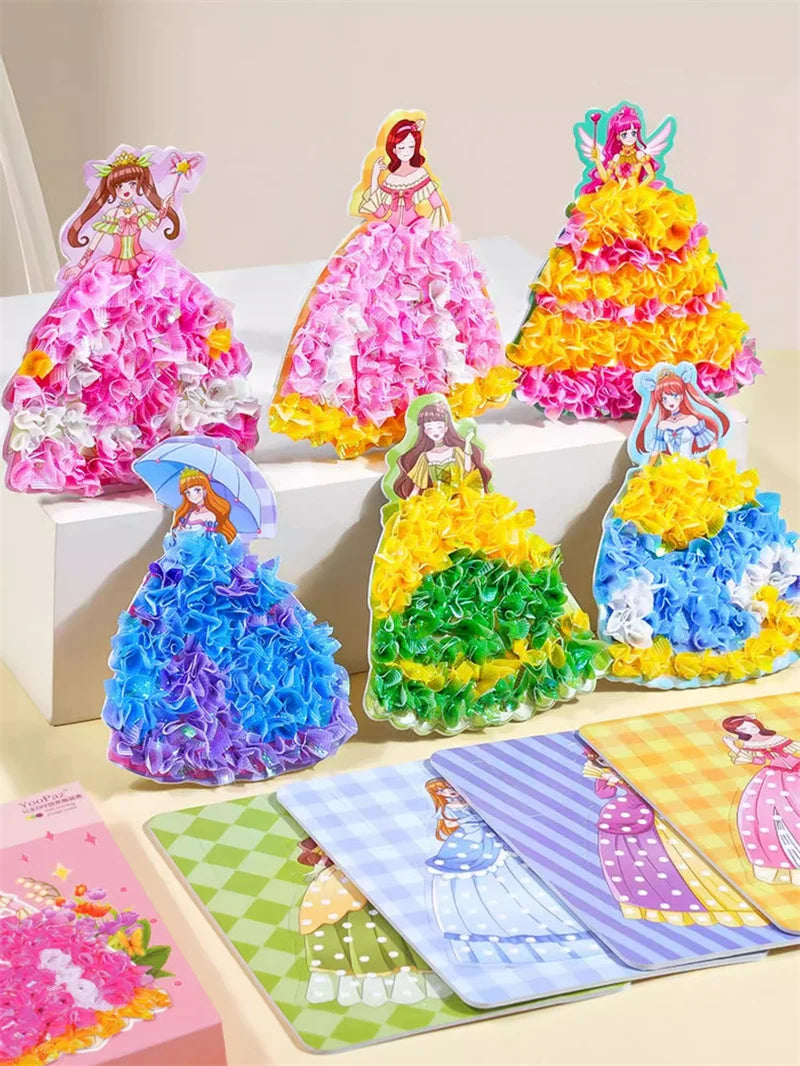 Children's Fabric Art Craze Poke Drawing Craft Toys Creative Puzzle Puncture Painting Poking Sticker Kids Birthday Gift For Girl