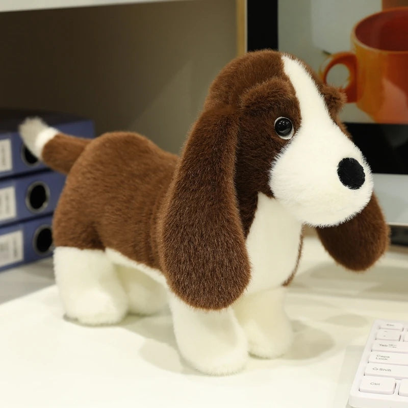 35cm Adorable Dachshund Plush Toy Soft Lifelike Standing Cartoon Dog Funny Room/Desktop Decor Kid Gift