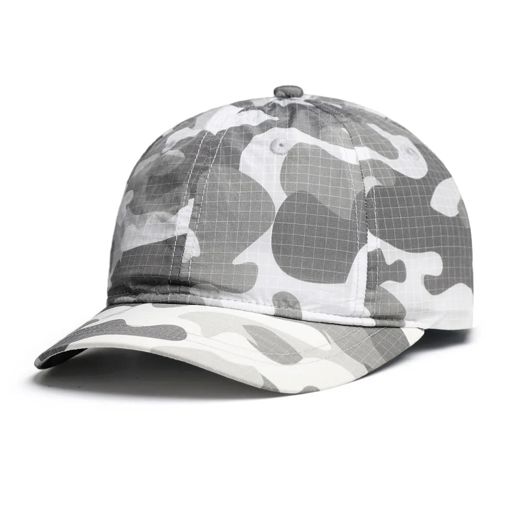 Lightweight Quick Dry Plaid Camouflage Baseball Cap Sunshade Short Brim Duckbill Cap Model QD Camouflage