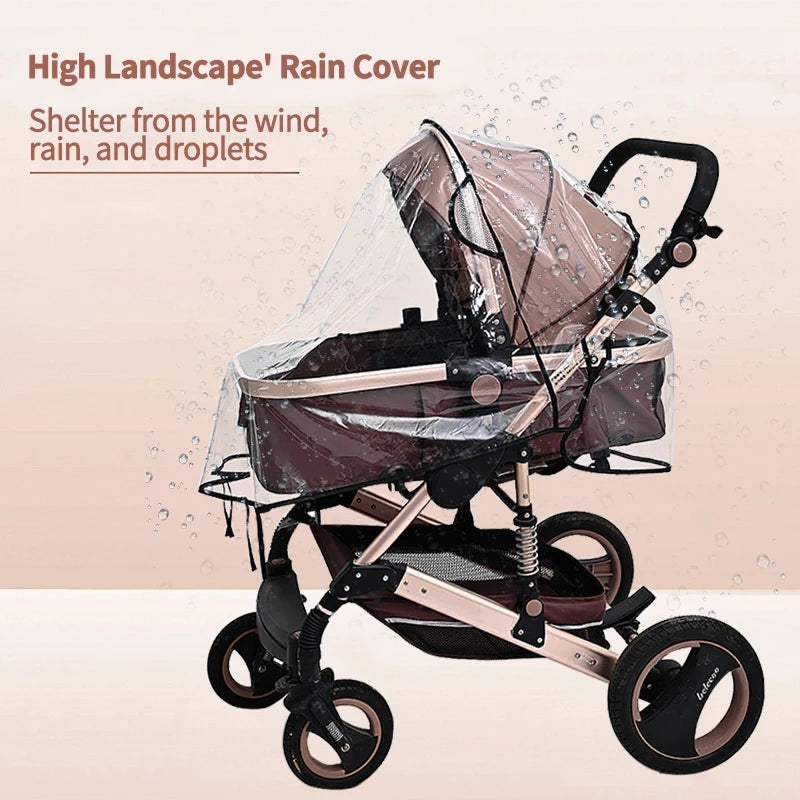 Stroller Rain Cover Transparent Wind Dust Shield Universal Trolley Umbrella Raincoat Baby Car Seat Cover Sunshade Breathable