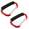 2Pcs Multifunction Baby Stroller Hook Sponge Handle D-Ring Carriage Hanger Soft Grip Aluminum Alloy Pram Lifting Button