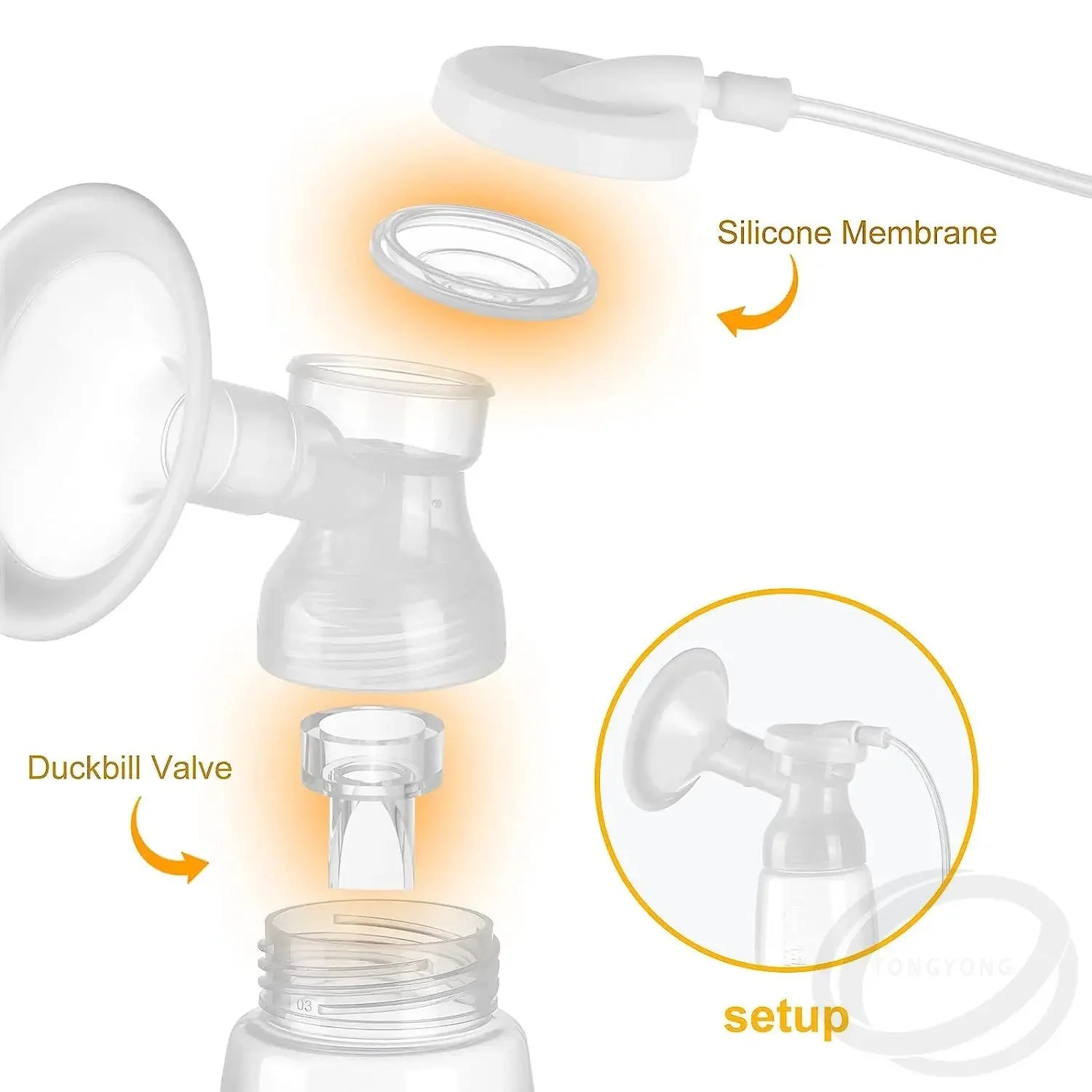 8-Pcs Duckbill Valves and 4-Pcs Silicone Diaphragm Set Compatible with Momcozy M5 Electric Breast Pump-Replacement Accessories